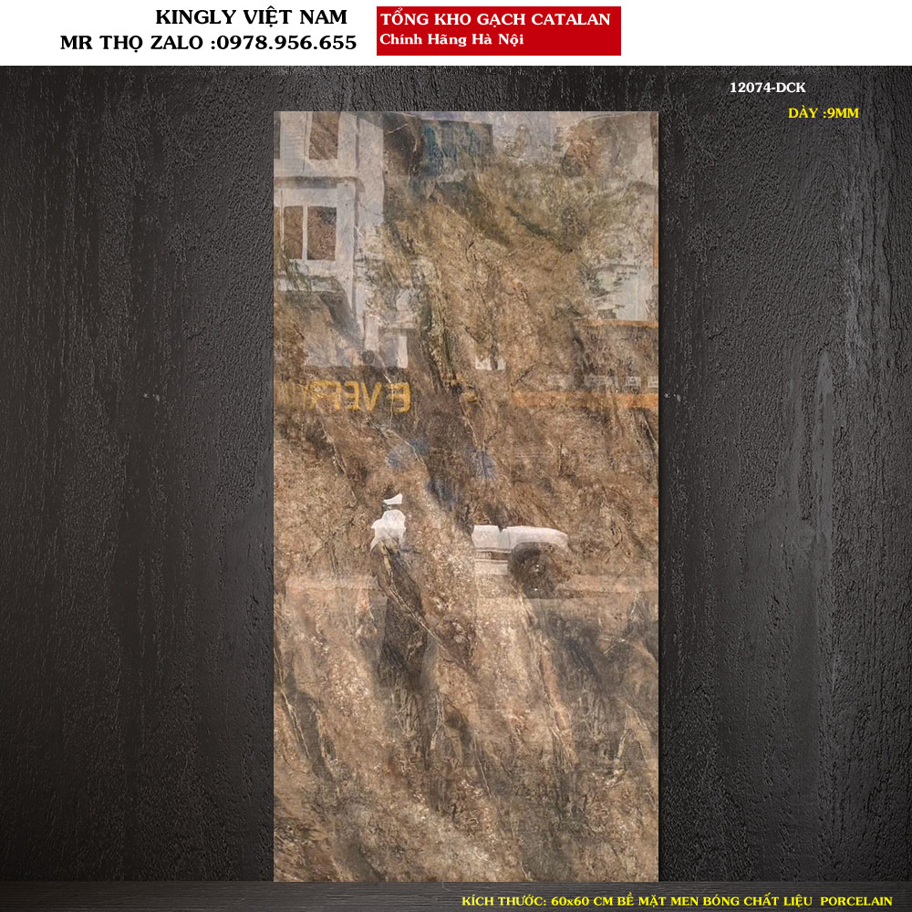 Gạch catalan vân đá nâu 60x120 cm 12074